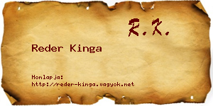 Reder Kinga névjegykártya